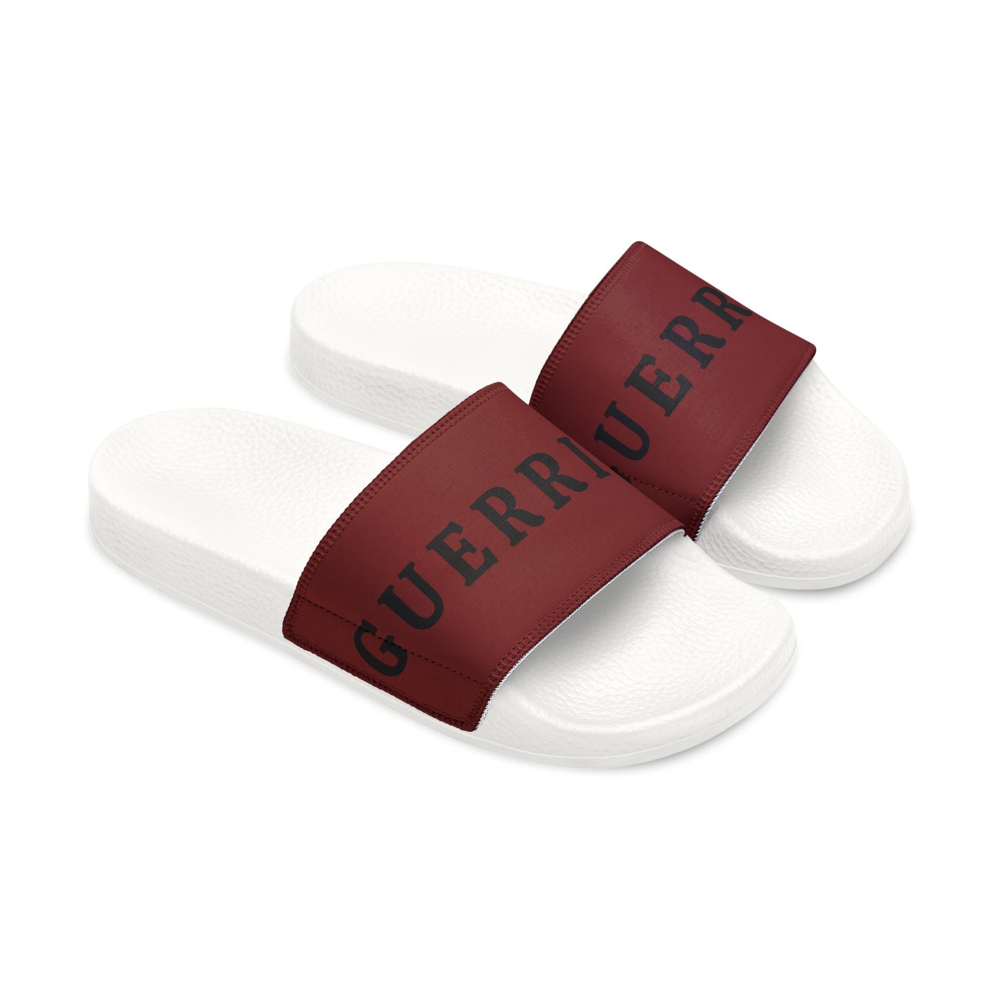 Women's Removable-Strap Slide Sandals — Customizable Maroon Strap with Bold Text