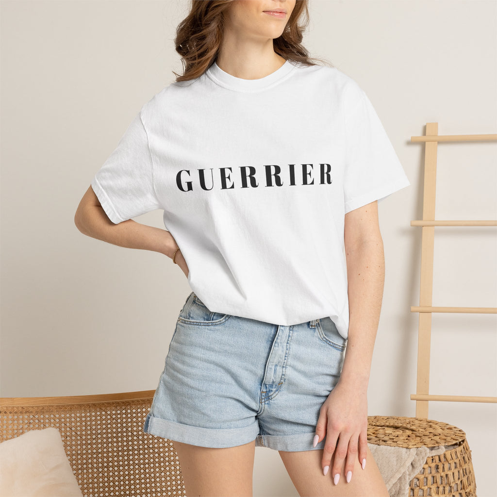 Guerrier T-Shirt — Bold Stencil Lettering Tee