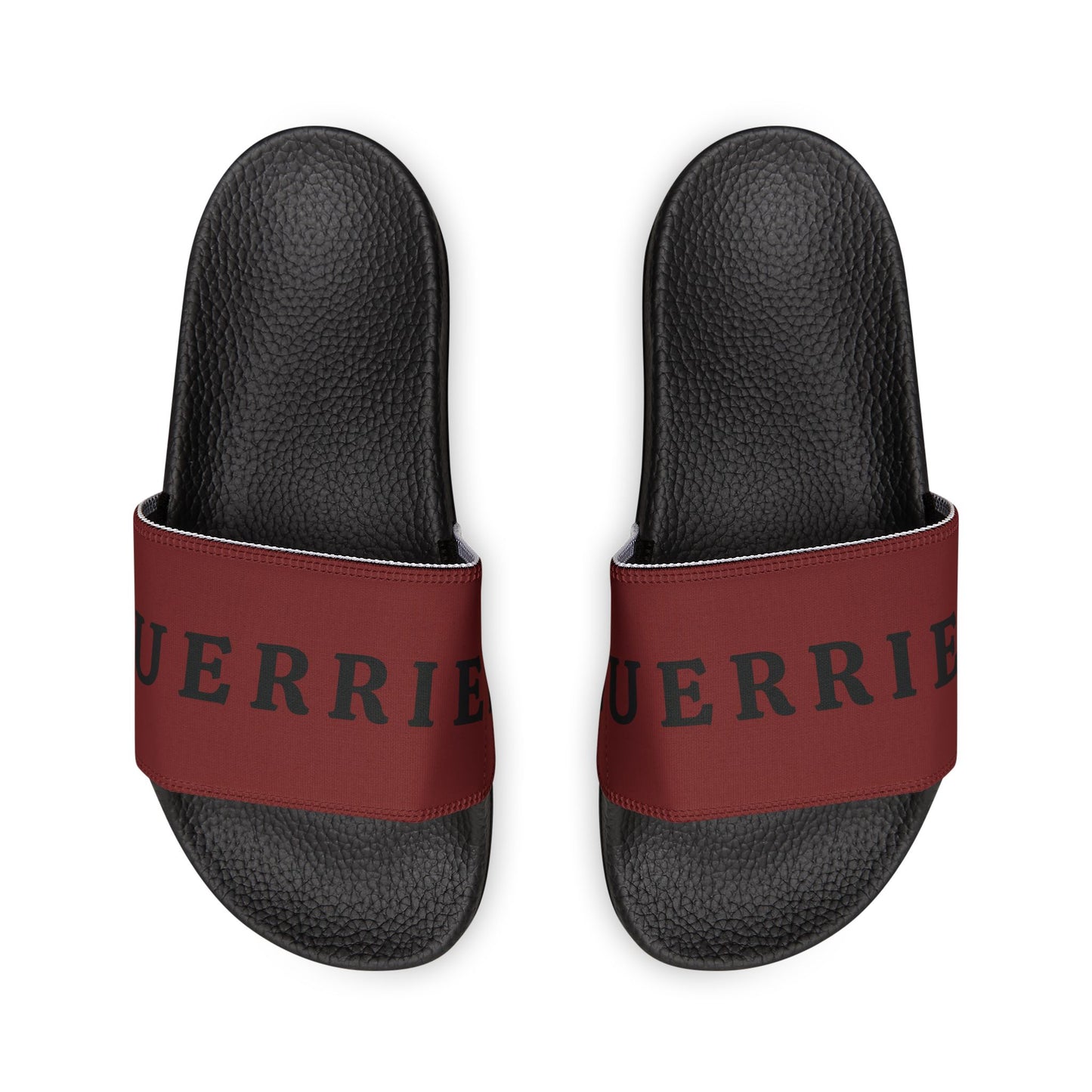 Women's Removable-Strap Slide Sandals — Customizable Maroon Strap with Bold Text