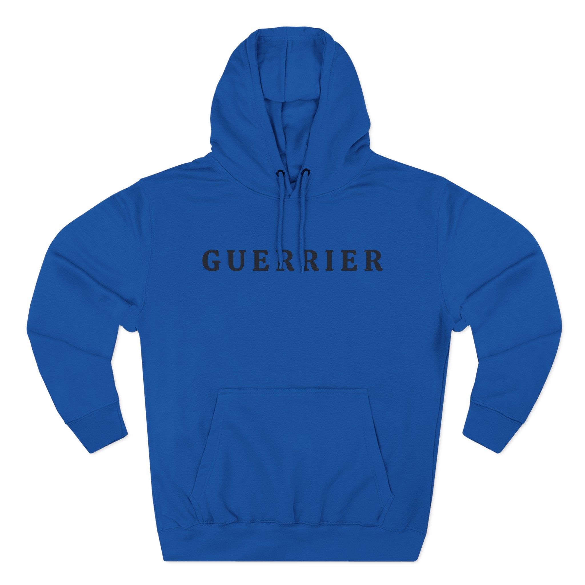 Guerrier Minimalist Hoodie — French 'Guerrier' Text Fleece Pullover