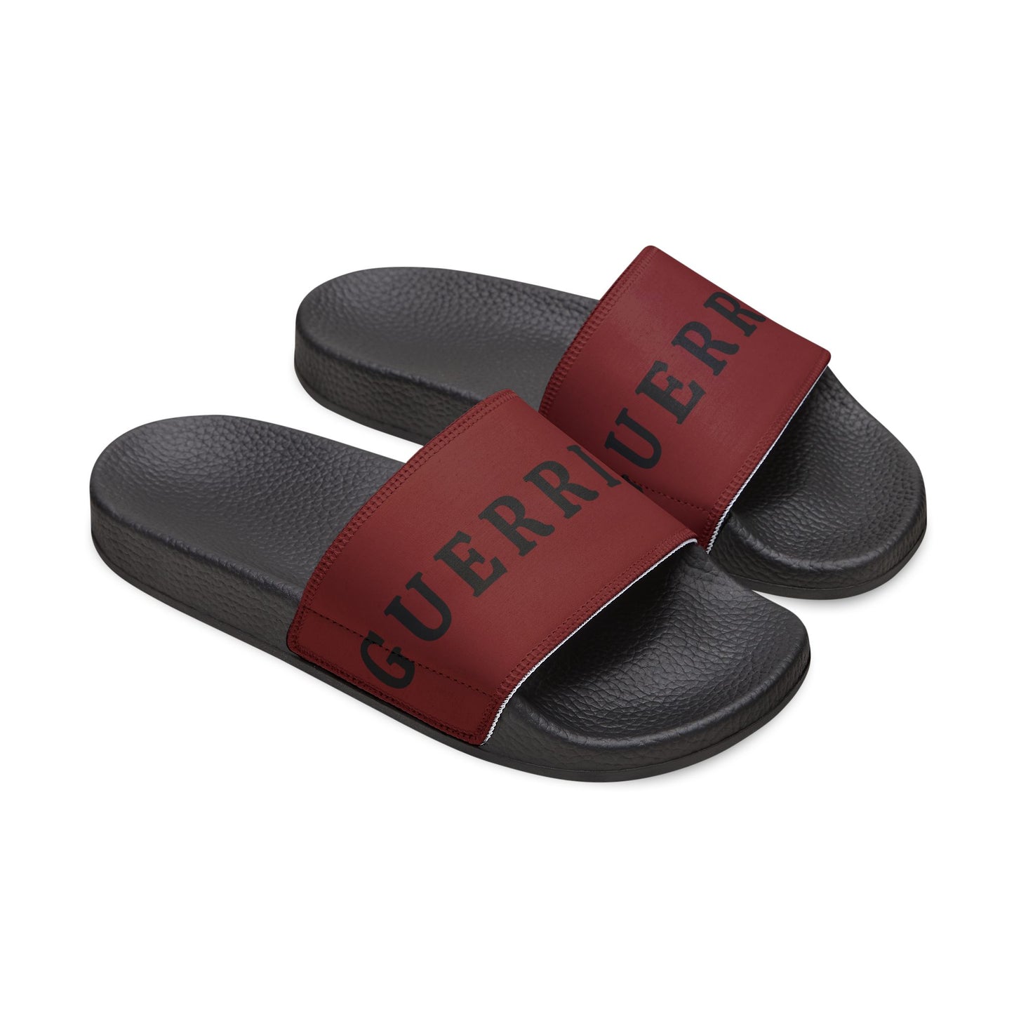 Women's Removable-Strap Slide Sandals — Customizable Maroon Strap with Bold Text