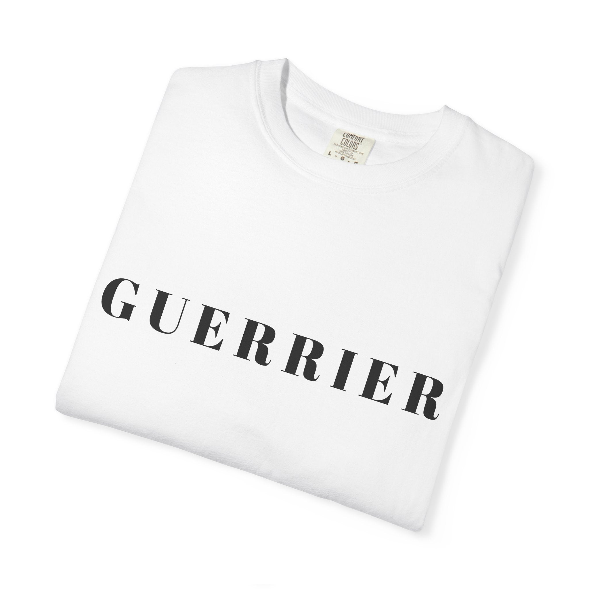 Guerrier T-Shirt — Bold Stencil Lettering Tee
