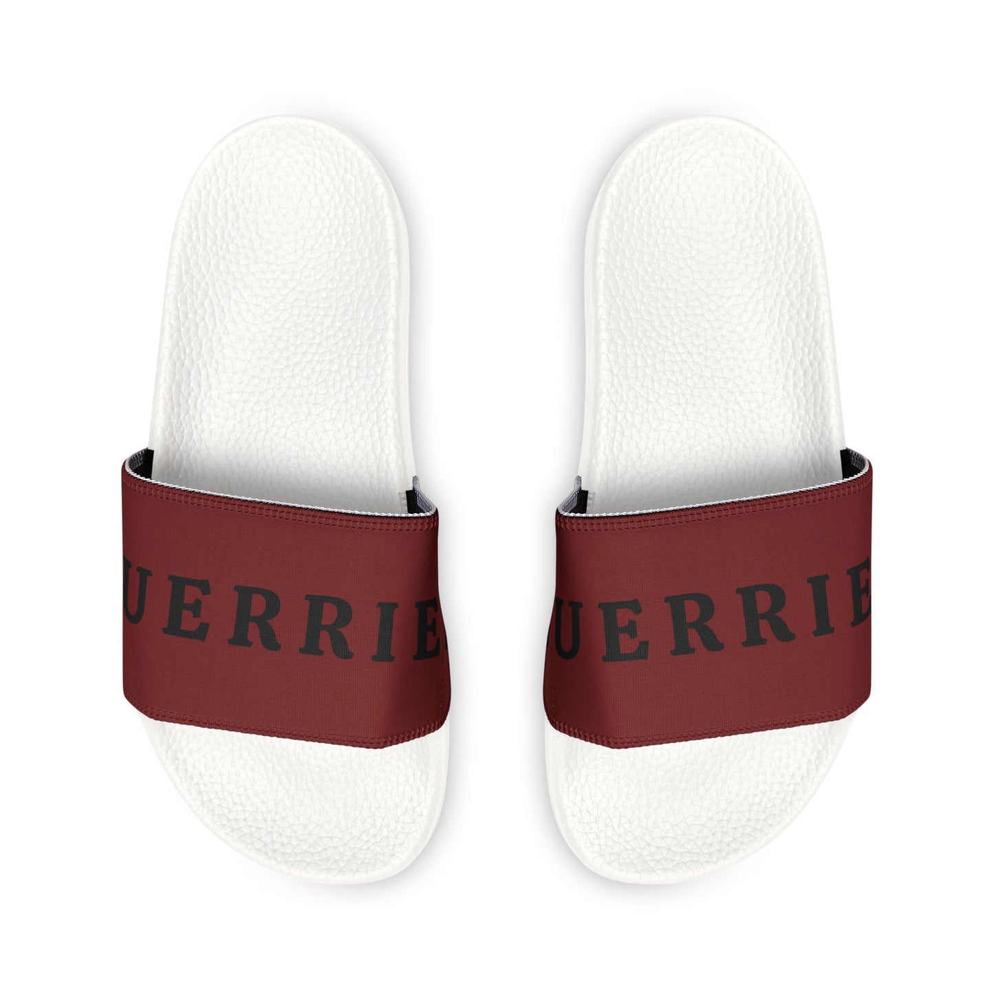 Women's Removable-Strap Slide Sandals — Customizable Maroon Strap with Bold Text