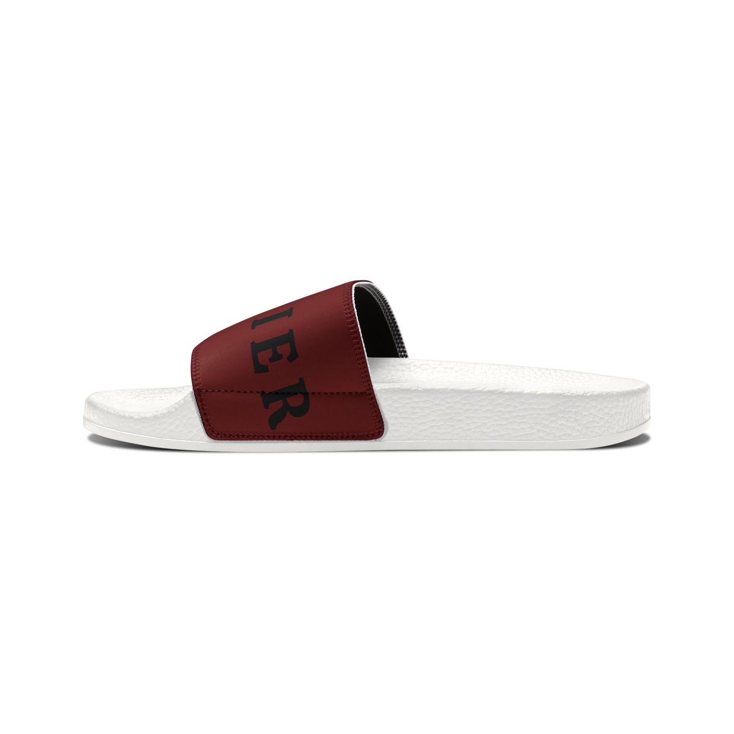 Women's Removable-Strap Slide Sandals — Customizable Maroon Strap with Bold Text