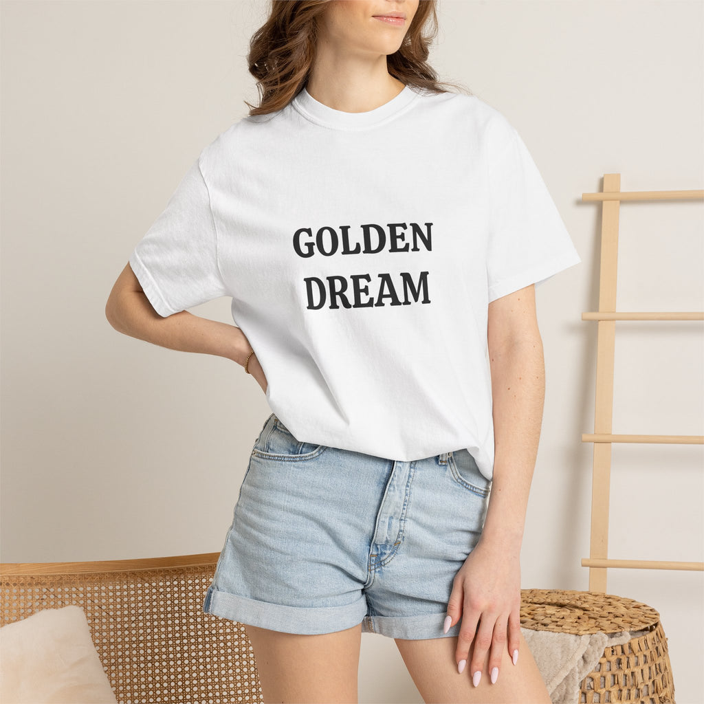 Golden Dream T-Shirt — Minimal Text Graphic Tee