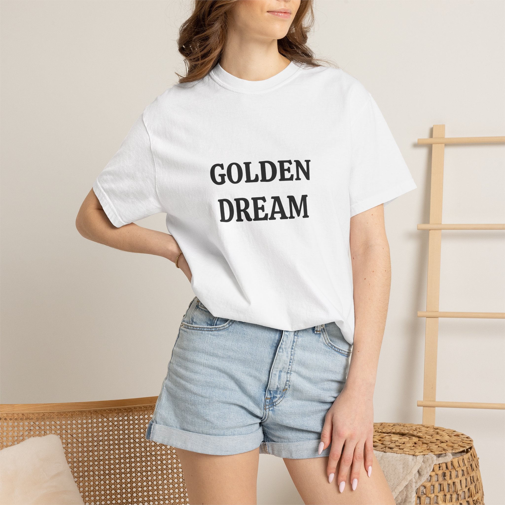 Golden Dream T-Shirt — Minimal Text Graphic Tee