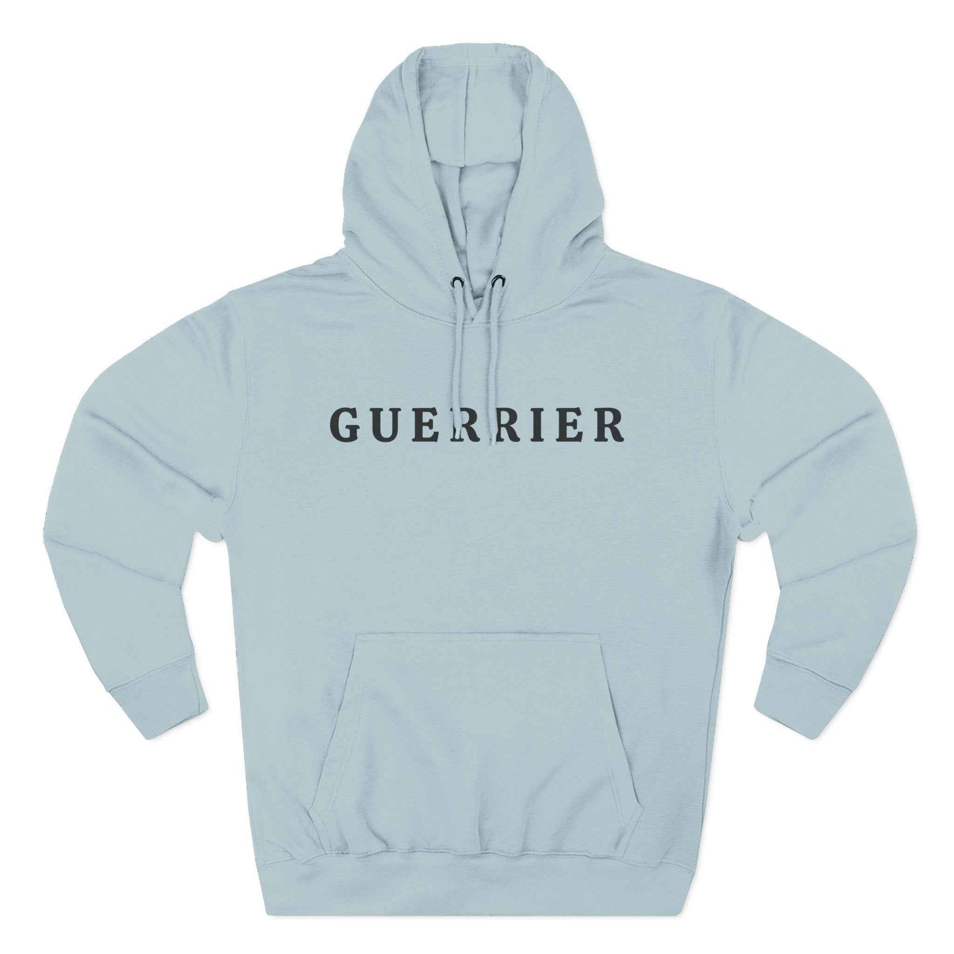 Guerrier Minimalist Hoodie — French 'Guerrier' Text Fleece Pullover